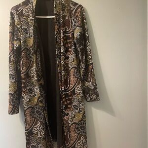 Susan Graver Paisley Women's Blazer in Black, Brown, and Yellow